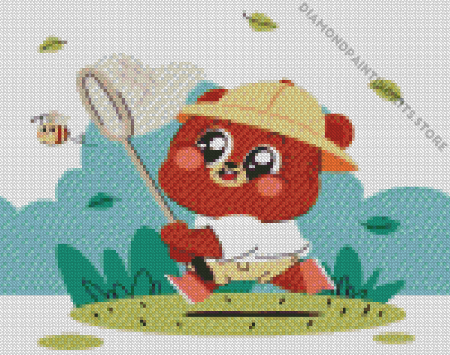 Cute Baby Bear with Hat Diamond Painting