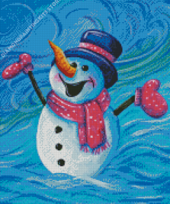 Happy Cheerful Snowman Diamond Painting