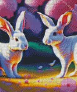 White Bunnies Diamond Painting