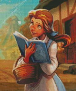 Belle reading art Diamond By Numbers