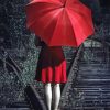 Girl with red umbrella Diamond Paints