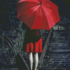Girl with red umbrella Diamond Paints