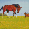 brown Horse and dog Diamond Paints