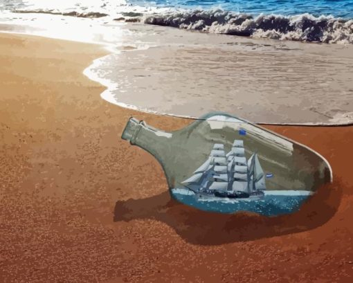 Bottle on beach Diamond Dotz