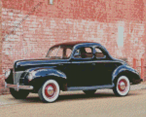 black car Ford 1940 Diamond By Numbers