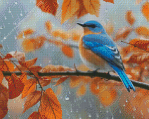 Blue bird in autumn Diamond Dotz