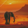Desert elephant at sunset Diamond By Numbers