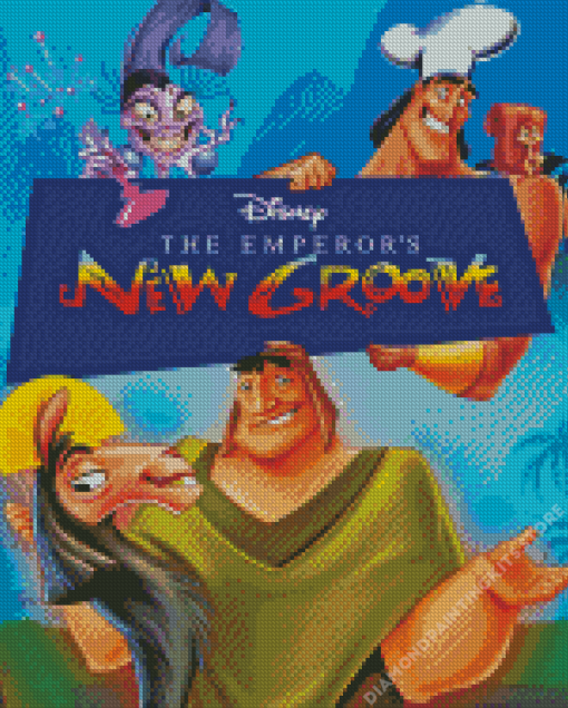 Disney the emperors new groove poster Diamond With Numbers
