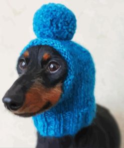 Dog with Blue Hat Diamond With Numbers