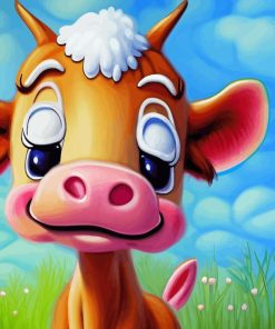 Adorable Baby Cow 5D Diamond Painting