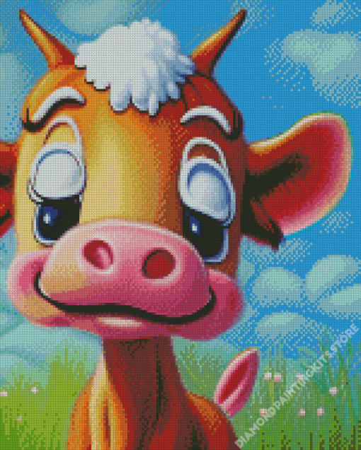 Adorable Baby Cow 5D Diamond Painting