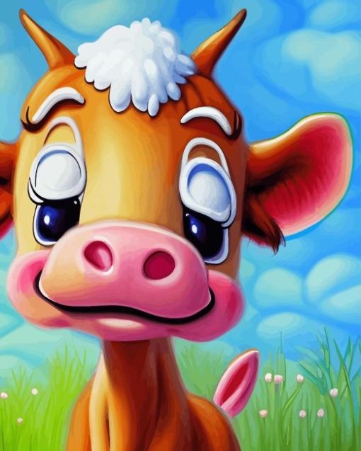 Adorable Baby Cow 5D Diamond Painting