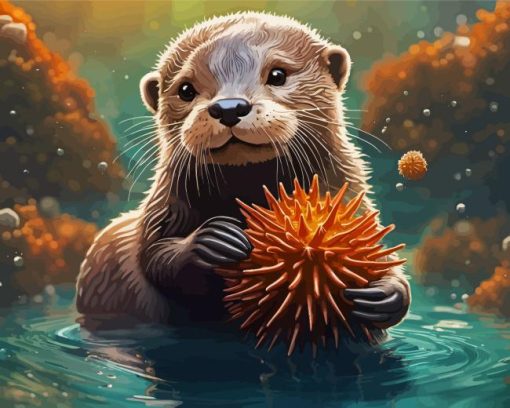 Baby otter Diamond Paintings