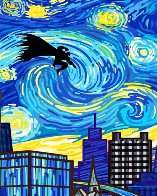 Batman Starry Night 5D Diamond Painting