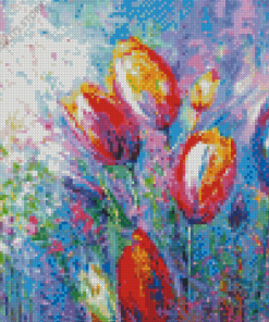 Colorful Tulips Art 5D Diamond Painting