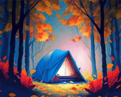 Fall Tent Camp Diamond Paintings