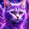 Galaxy Purple Cat 5D Diamond Painting