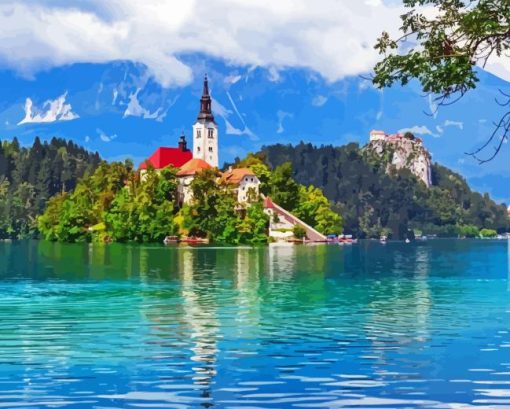 Lake bled Diamond Paintings