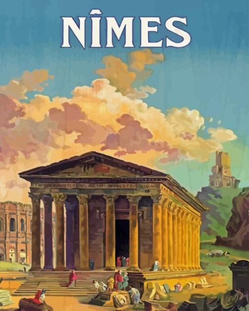 Maison Carree Nimes Poster Diamond Paintings