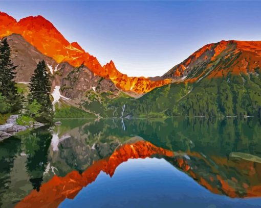 Morskie Oko Lake Reflection Diamond Paintings