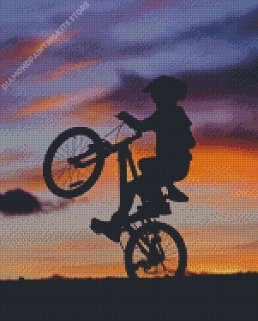 Mountain Biker Silhouette Diamond Paintings