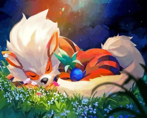 Sleepy Arcanine 5D Diamond Painting