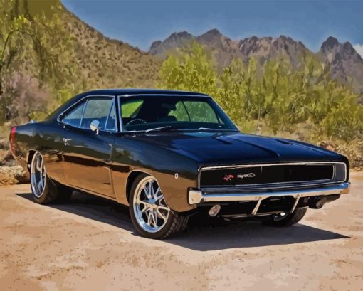 black Charger rt 1970 Diamond Paintings