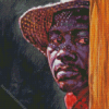 black Man With Straw Hat 5D Diamond Painting