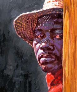 black Man With Straw Hat 5D Diamond Painting