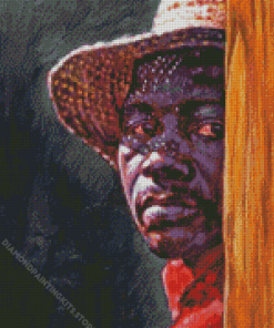 black Man With Straw Hat 5D Diamond Painting