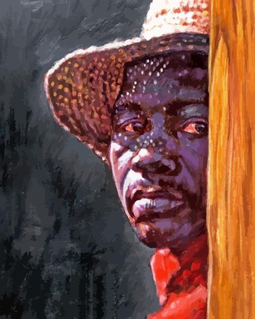 black Man With Straw Hat 5D Diamond Painting