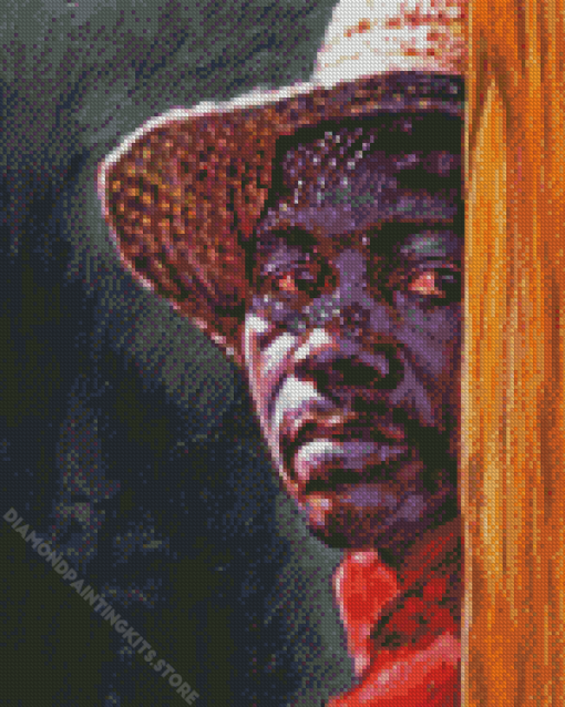 black Man With Straw Hat 5D Diamond Painting