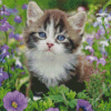 Cute Kitten in Garden 5D Diamond Painting