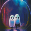 Cute Ghost Couple 5D Diamond Painting