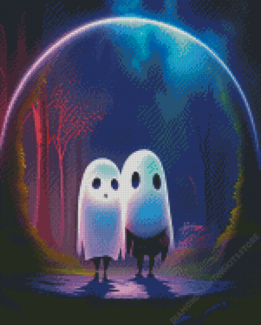 Cute Ghost Couple 5D Diamond Painting