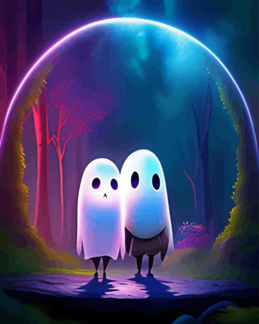 Cute Ghost Couple 5D Diamond Painting