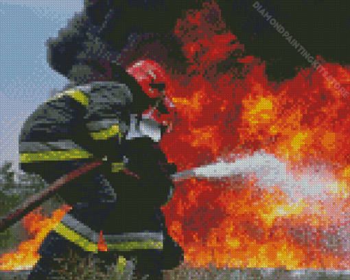 Fireman Fighting Fire 5D Diamond Painting