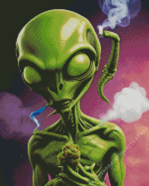 Alien Smoking 5D Diamond Painting