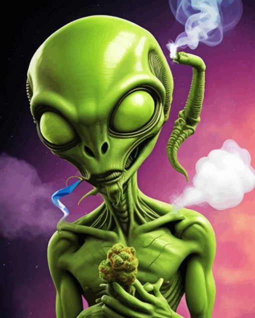 Alien Smoking 5D Diamond Painting