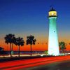 Biloxi Lighthouse At Sunset 5D Diamond Painting