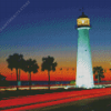 Biloxi Lighthouse At Sunset 5D Diamond Painting