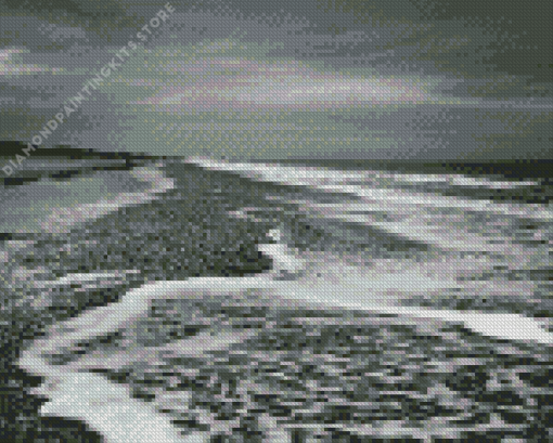 Black and White Beach 5D Diamond Painting