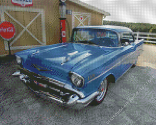 Blue 57 Chevy 5D Diamond Painting