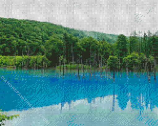 Blue Pond 5D Diamond Painting