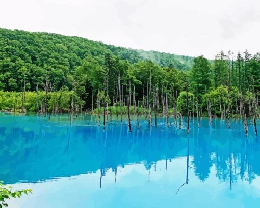 Blue Pond 5D Diamond Painting