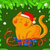 Cartoon Christmas Cat 5D Diamond Painting