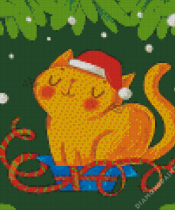 Cartoon Christmas Cat 5D Diamond Painting