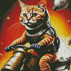 Cat on Motorcycle 5D Diamond Painting