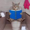 Cat Sit on Toilet 5D Diamond Painting