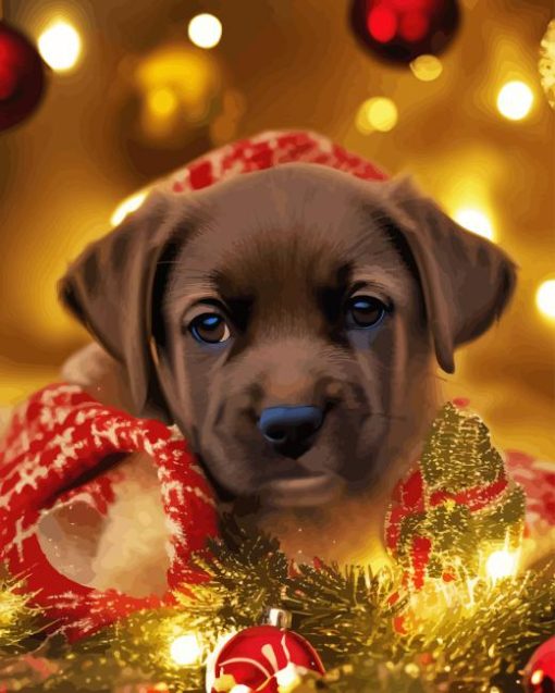 Christmas Puppy 5D Diamond Painting